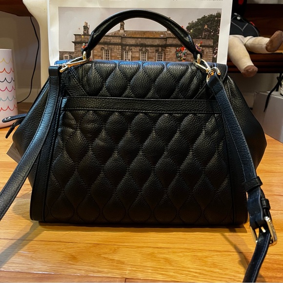 VERA BRADLEY QUILTED STELLA SATCHEL IN BLACK - Picture 2 of 9